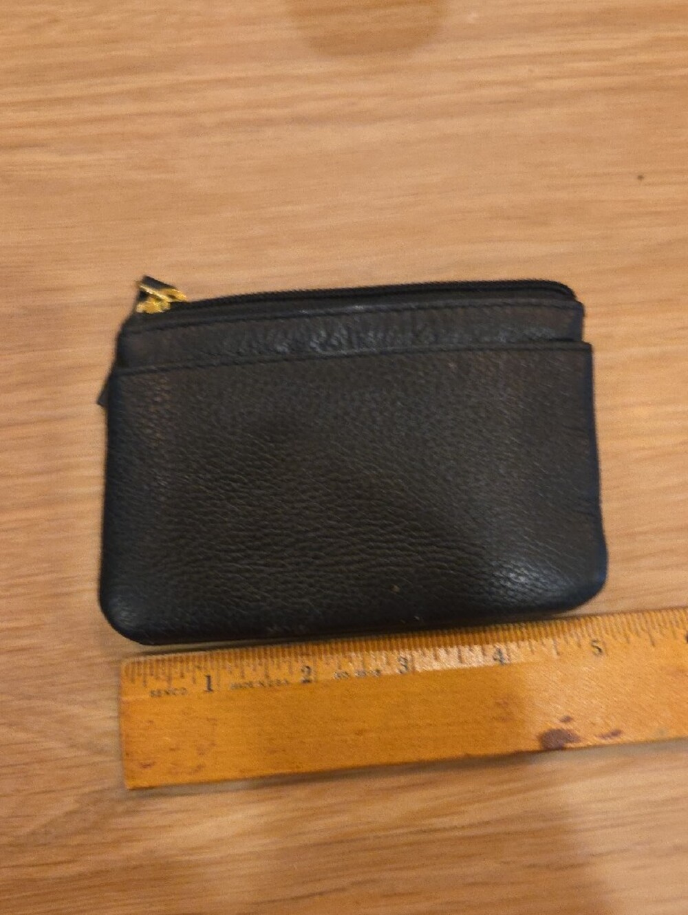 Lodis Black Pebbled Leather Slim Card Case Zipper Coin Purse Wallet - Picture 7 of 11